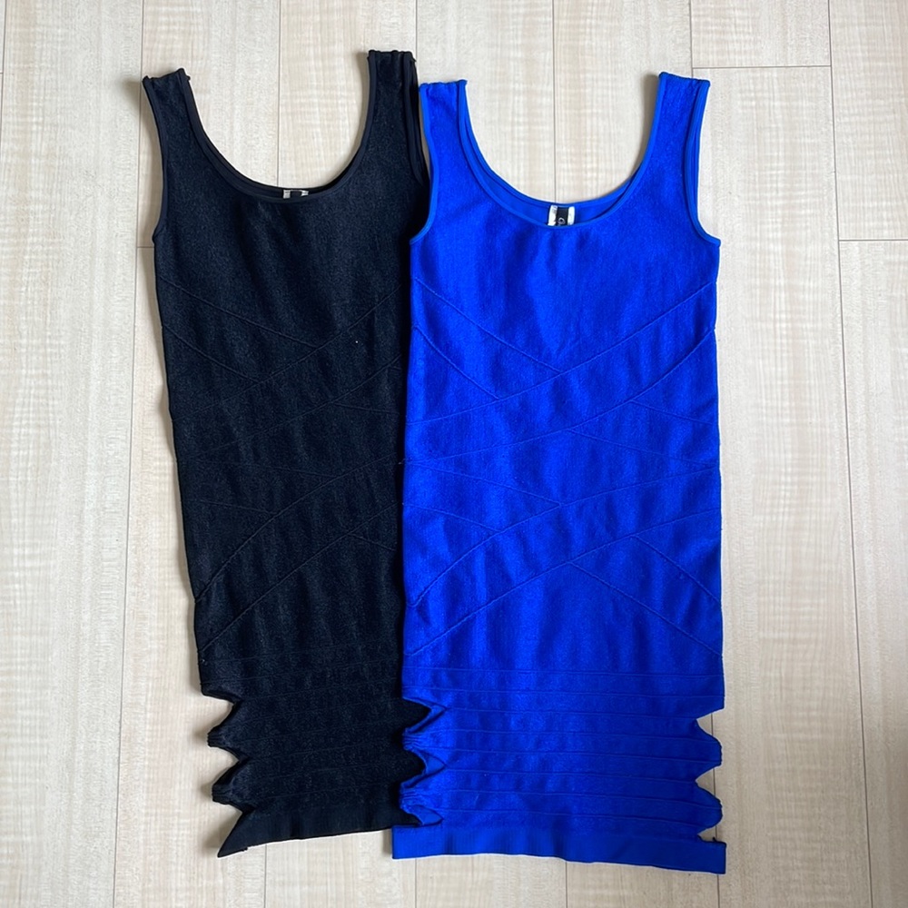 Black and blue dress